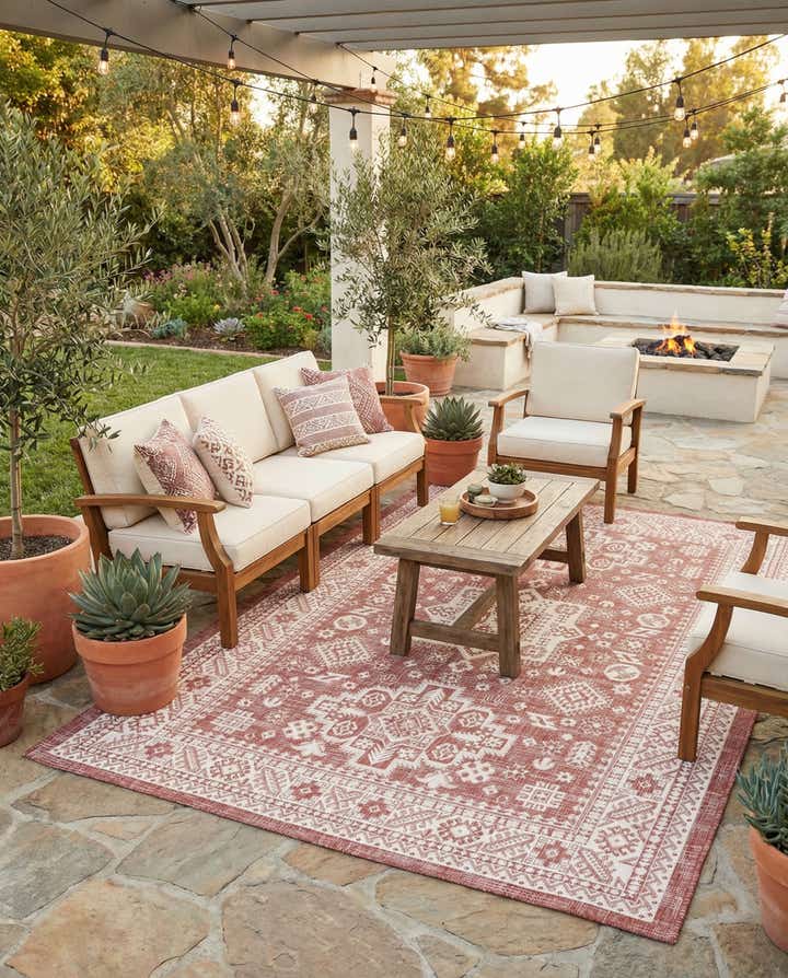 7' x 10' Easy-Clean Aztec Indoor / Outdoor Rug