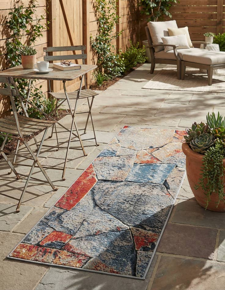Detail image of 2' x 5' Easy-Clean Modern Indoor / Outdoor Runner Rug