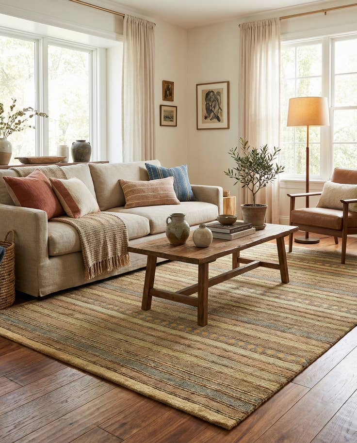 Detail image of 4' 6 x 6' 4 Juma Wool Rug