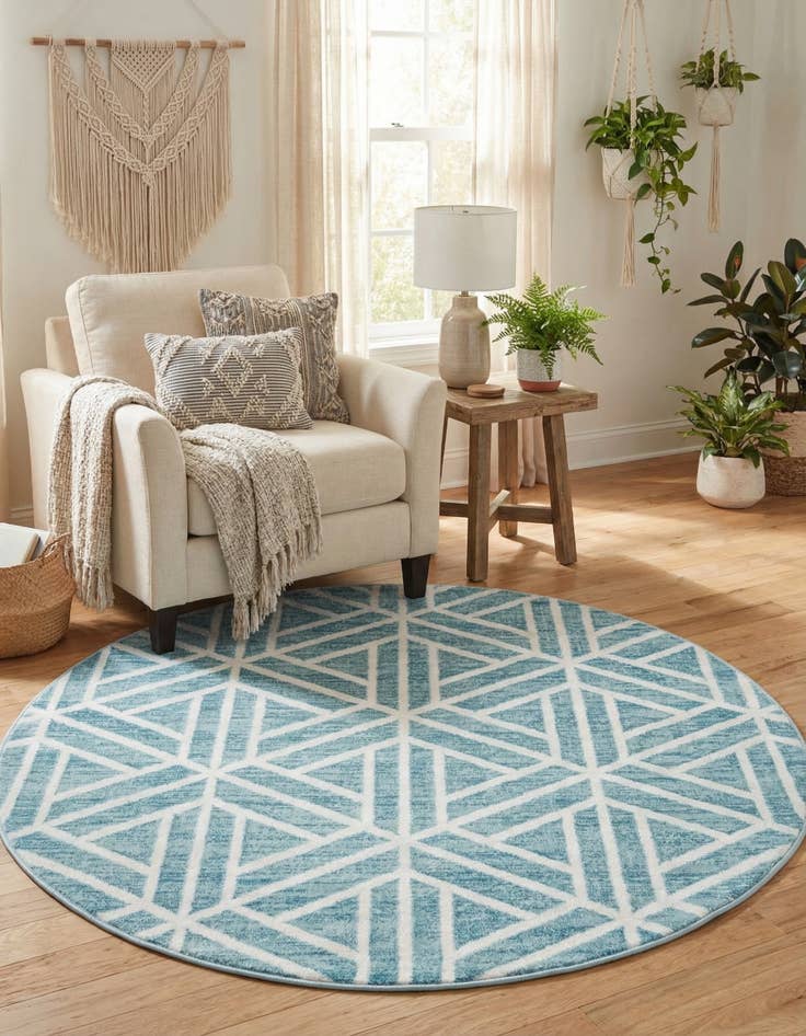 Detail image of  5' x 5' Lattice Trellis Round Rug