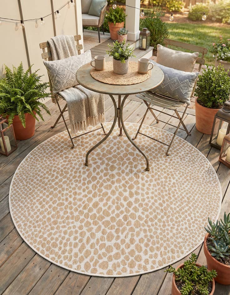 Detail image of 4' x 4'  Washable Jill Zarin Cape Town Indoor / Outdoor Round Rug