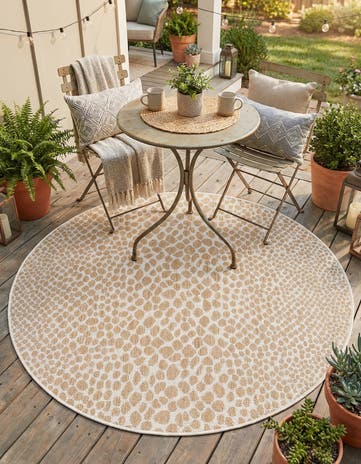4' x 4' Easy-Clean Jill Zarin Cape Town Indoor / Outdoor Round Rug