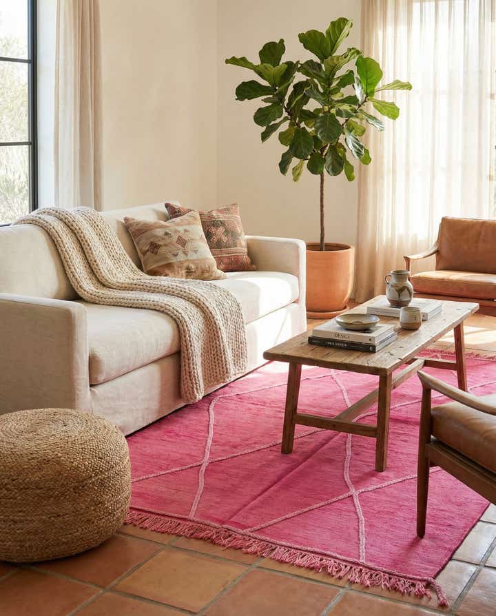 4' 11 x 7' 2 Hand Woven Kilim Modern Wool Rug