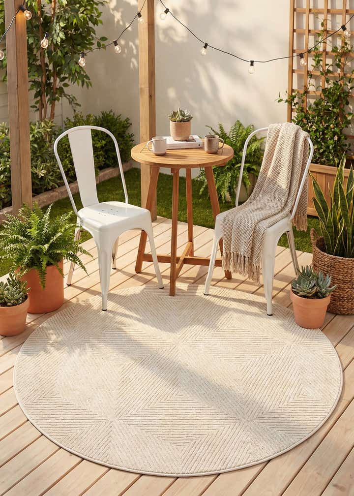 5' x 5' Easy-Clean Sabrina Soto Indoor / Outdoor Round Rug