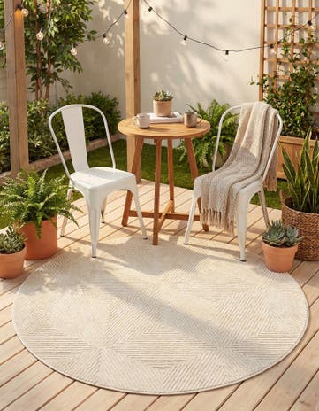 5' x 5' Easy-Clean Sabrina Soto Indoor / Outdoor Round Rug