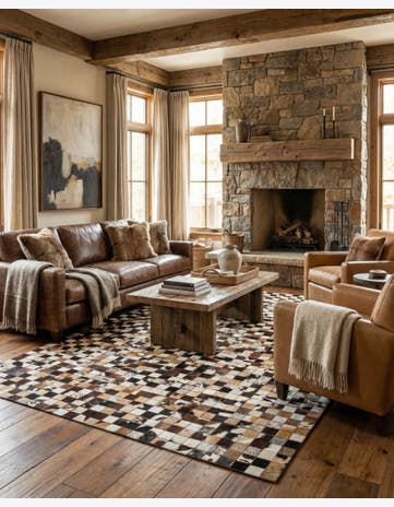 5' x 8' Cowhide Leather Rug