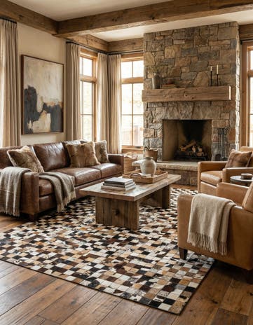 5' x 8' Cowhide Leather Rug