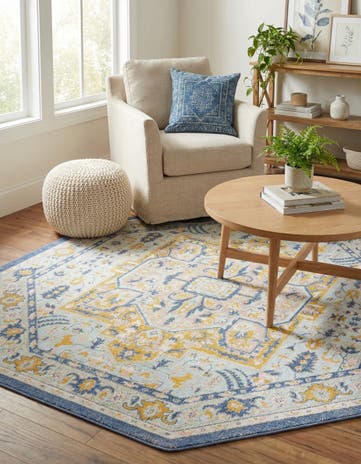 Sky blue Whitney Octagon Rug