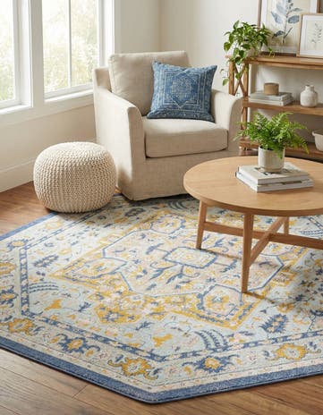 Sky blue Whitney Octagon Rug