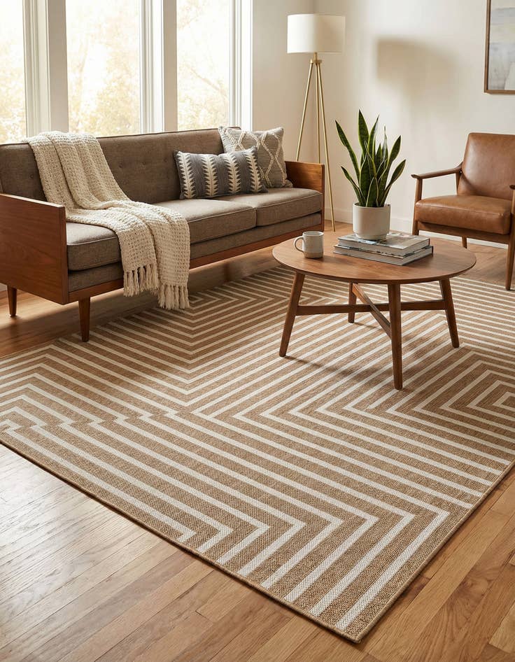 Detail image of  6' x 9'  Washable Modern Indoor / Outdoor Rug