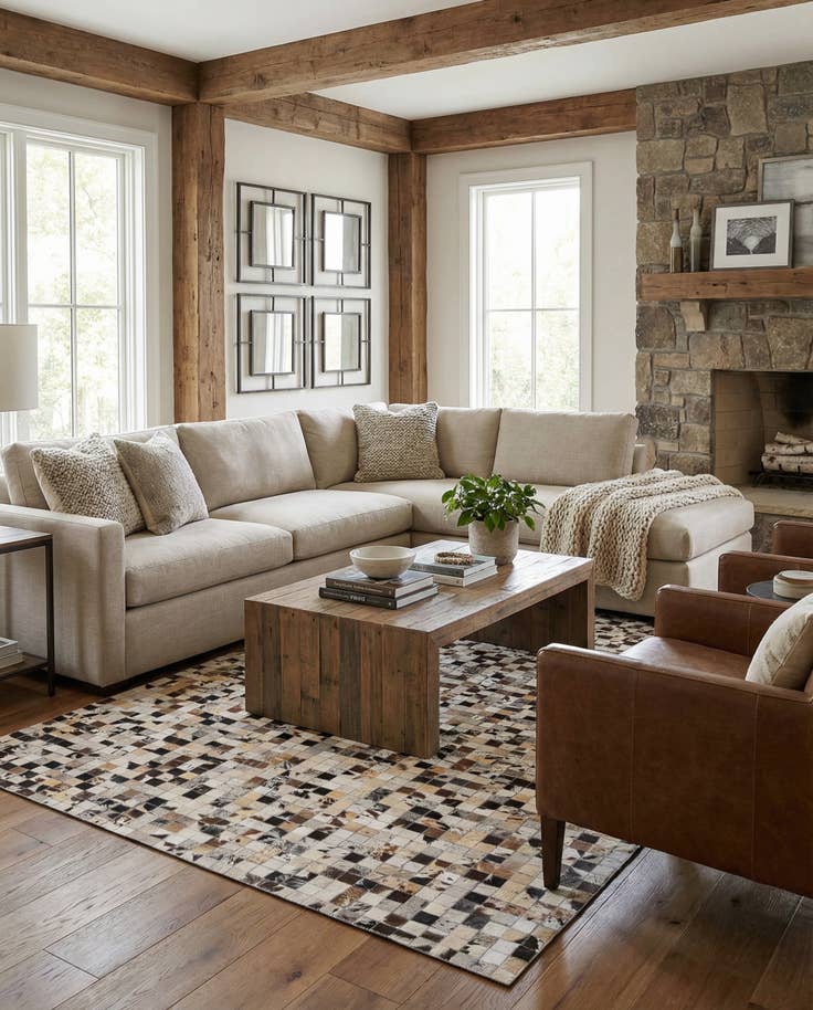 Detail image of 5' 1 x 8' Cowhide Rug