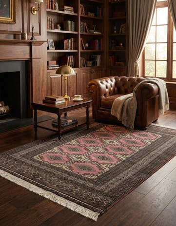 4' 2 x 6' 5 Hand Knotted Bokhara Oriental Wool Rug