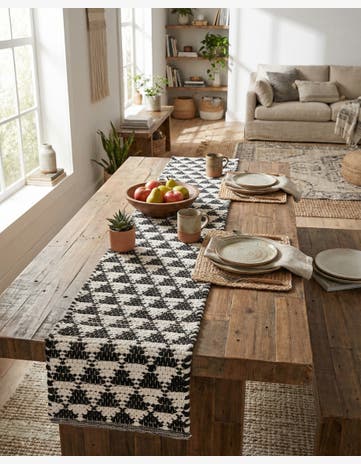 1' 2 x 5' 1 Hand Woven Chindi Jute Table Runner Rug
