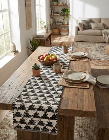 1' 2 x 5' 1 Hand Woven Chindi Jute Table Runner Rug