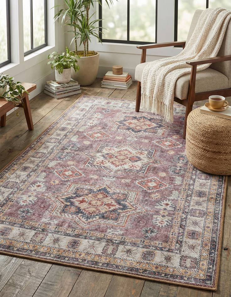 Detail image of 4' 1 x 6' 1 Washable Timeless Rug