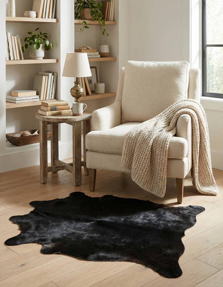 Detail image of 1' 8 x 2' 6 Cowhide Leather Rug