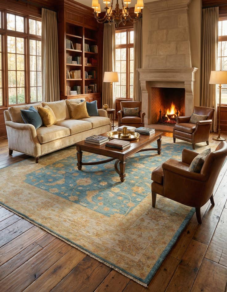 Detail image of 8' 5 x 11' 4 Kaizar Wool Rug