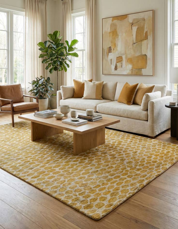 Detail image of 5' 10 x 9'  Hand Knotted Darya Wool Rug