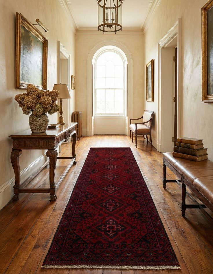 Detail image of  2' 8 x 9' 6  Hand Knotted Khal Mohammadi Wool Runner Rug