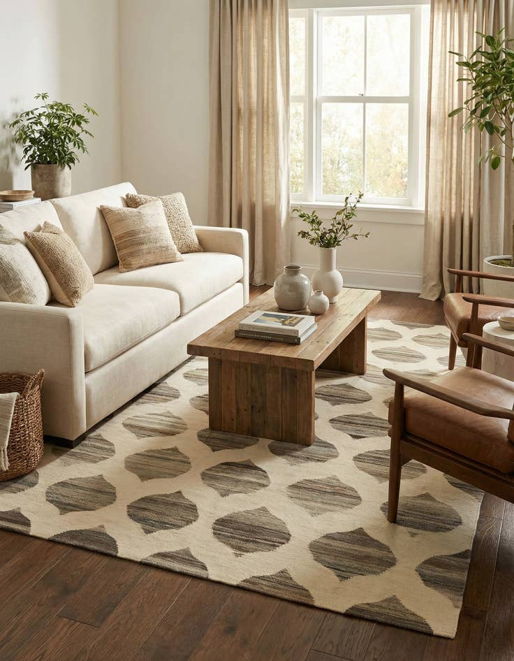 Detail image of 5' x 6' 6  Hand Woven Kilim Modern Wool Rug