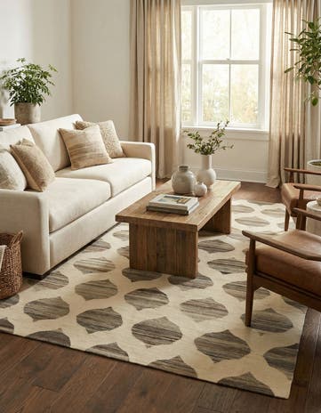 5' x 6' 6 Hand Woven Kilim Modern Wool Rug