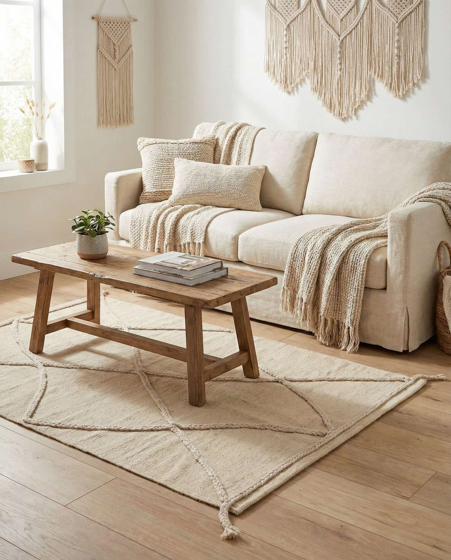 3' 4 x 4' 6 Hand Knotted Moroccan Wool Rug