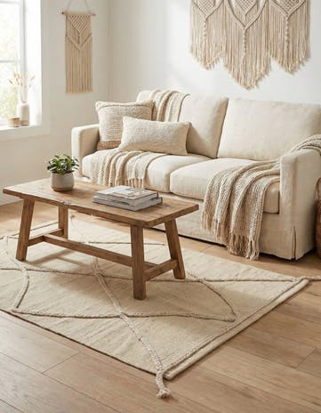 3' 4 x 4' 6 Hand Knotted Moroccan Wool Rug