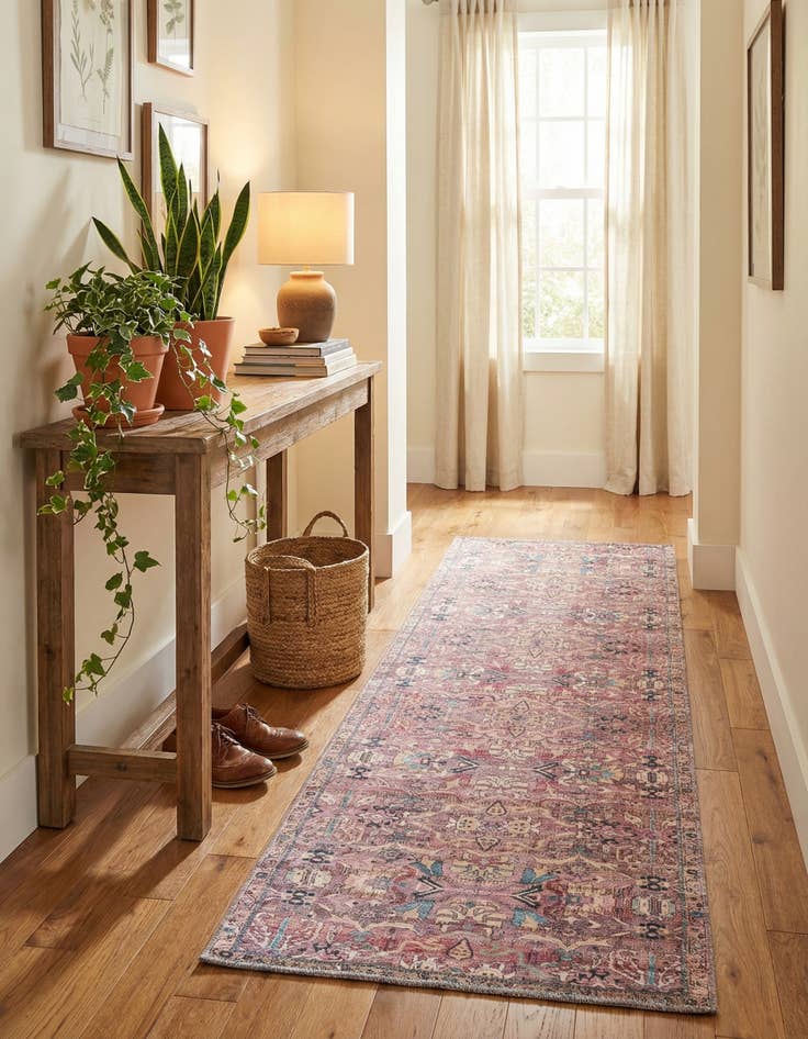 Detail image of 2' x 6'  Washable Nostalgia Runner Rug