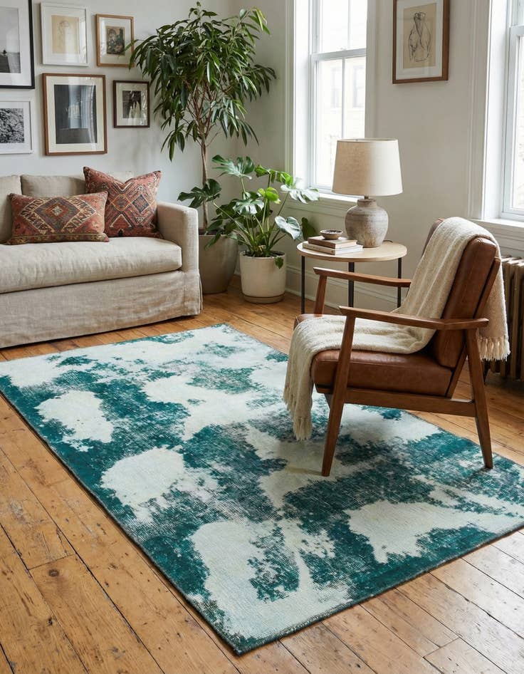 Detail image of 3' 8 x 6' 5  Hand Knotted Ultra Vintage Persian Wool Rug