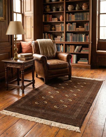 3' 4 x 6' 5 Hand Knotted Afghan Ersari Wool Rug