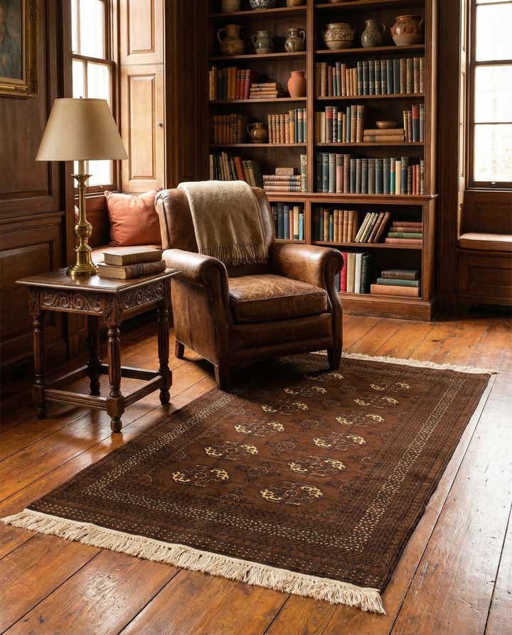 3' 4 x 6' 5 Hand Knotted Afghan Ersari Wool Rug