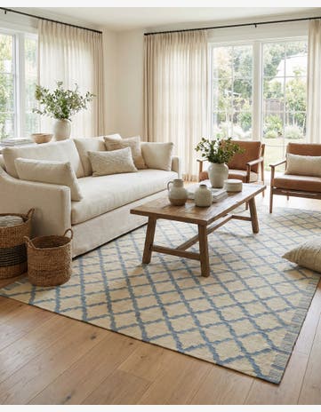 6' 10 x 9' 3 Hand Woven Kilim Modern Wool Rug