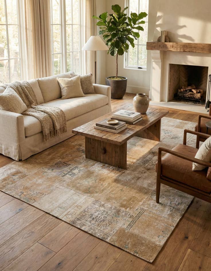 Detail image of 5' 4 x 7' 10  Hand Knotted Ultra Vintage Persian Wool Rug