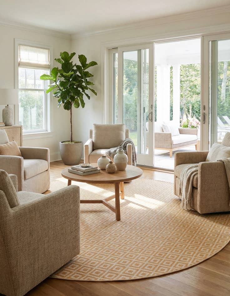 Detail image of 10' 8 x 10' 8 Easy-Clean Jill Zarin Costa Rica Indoor / Outdoor Round Rug