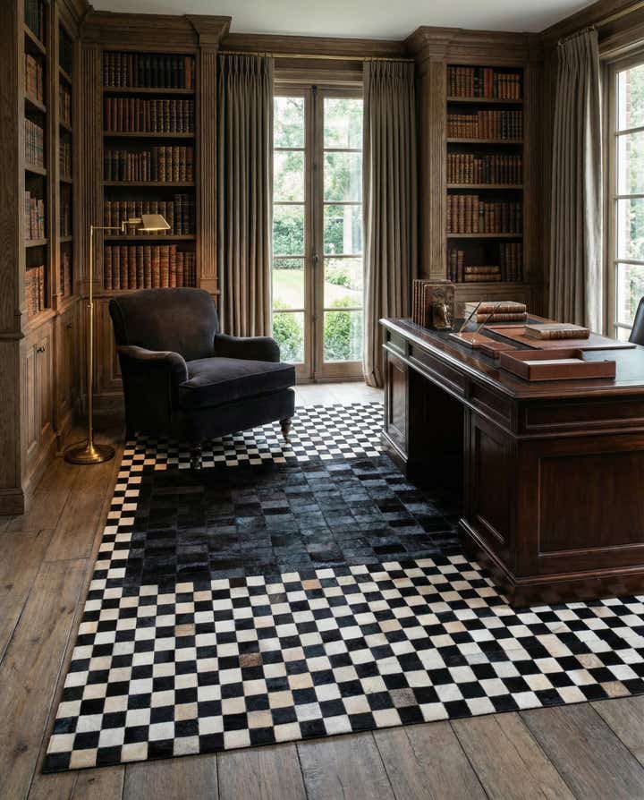 8' 1 x 10' Cowhide - Patchwork Rug