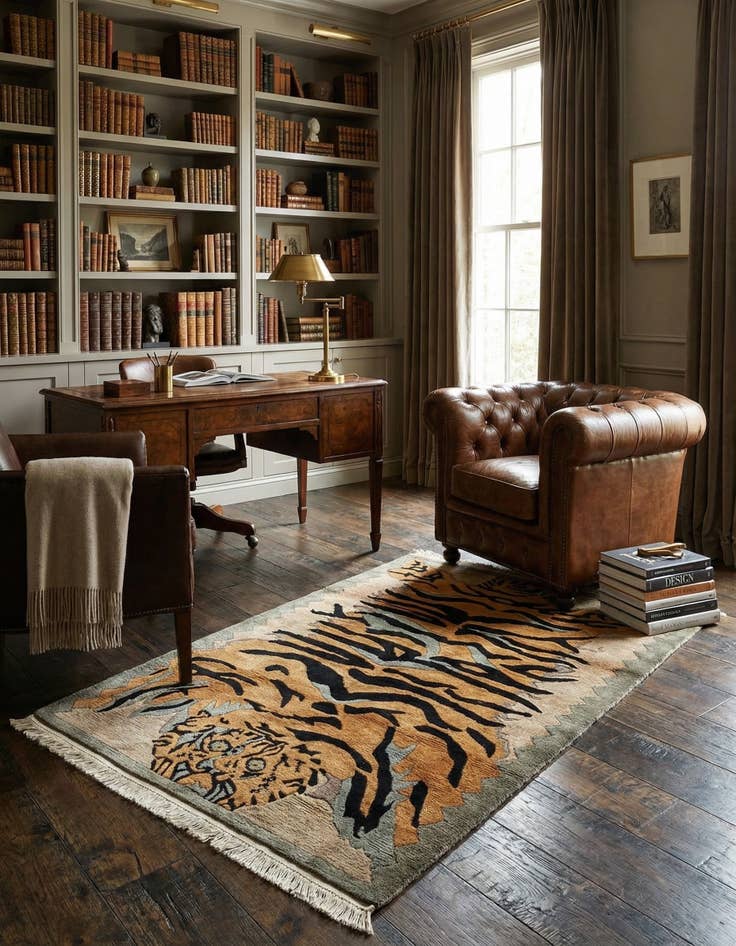 Detail image of  4' 1 x 5' 9  Hand Knotted Nepal Wool Rug