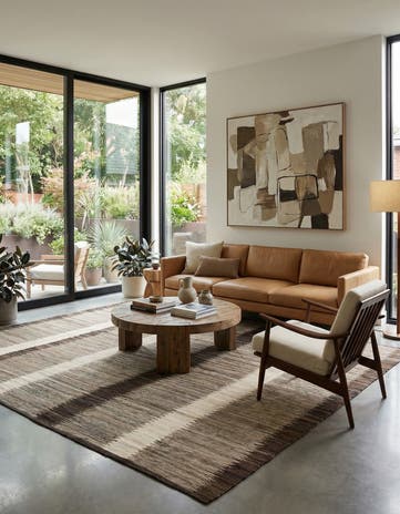 6' 10 x 9' 3 Hand Woven Kilim Modern Wool Rug