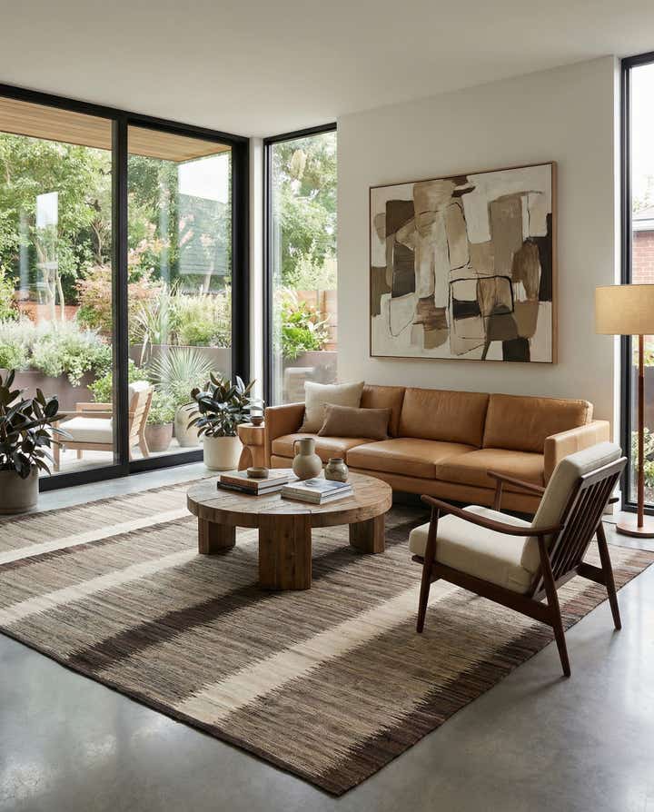 6' 10 x 9' 3 Hand Woven Kilim Modern Wool Rug