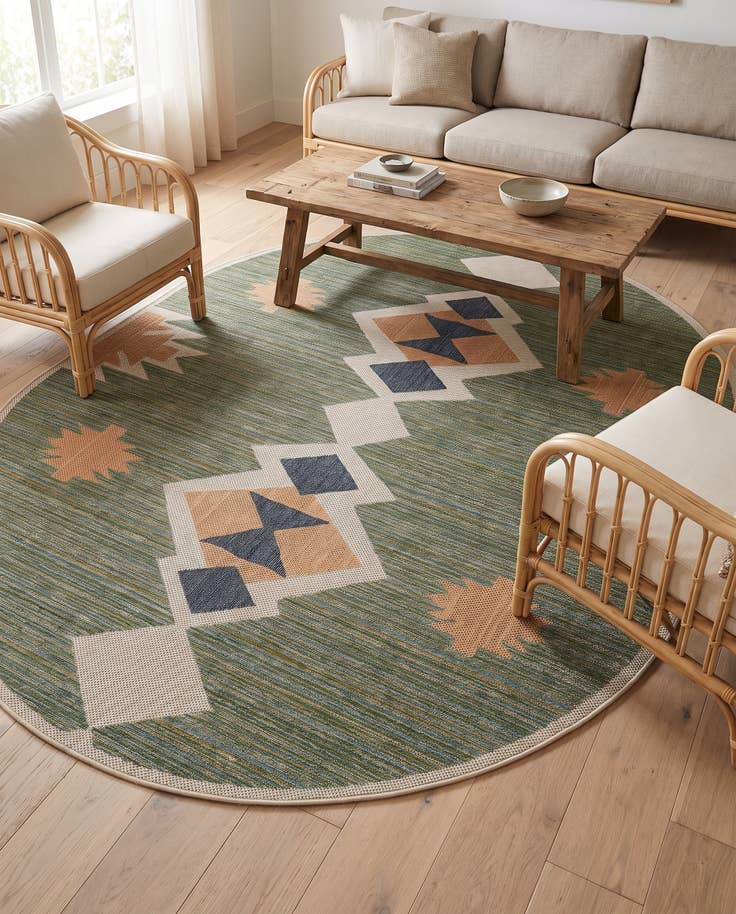 Detail image of 7' 10 x 10' Easy-Clean Baja Indoor / Outdoor Oval Rug