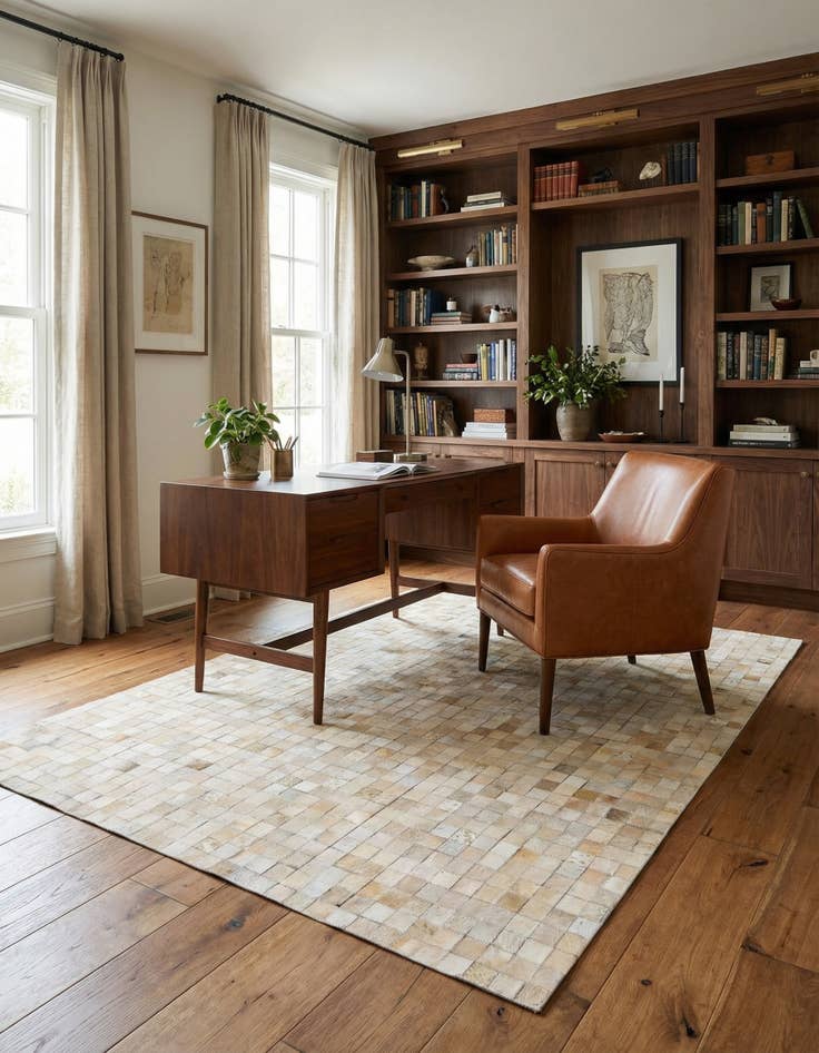 Detail image of 4' x 5' 6 Cowhide Stocks Rug