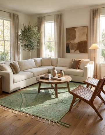 6' x 9' 7 Hand Knotted Moroccan Wool Rug