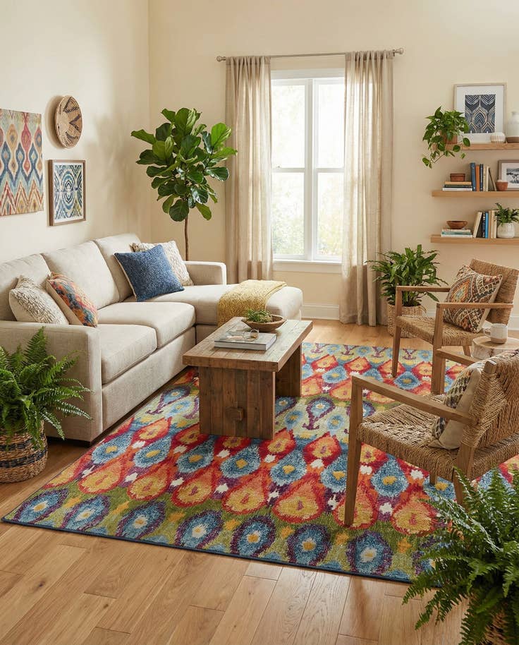 Detail image of 8' x 11' 4 Easy-Clean Modern Indoor / Outdoor Rug