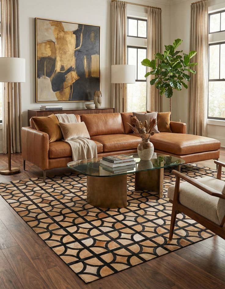 Detail image of 5' x 7' 10 Cowhide Rug