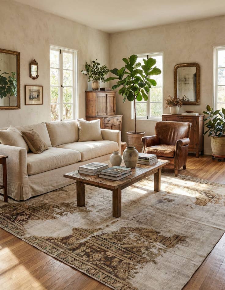 Detail image of 8' x 8' 9  Hand Knotted Ultra Vintage Persian Wool Square Rug