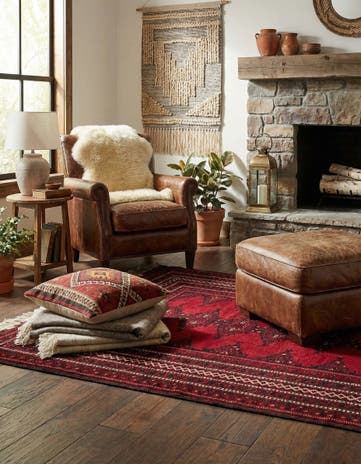 3' 10 x 6' 10 Hand Knotted Afghan Akhche Wool Rug