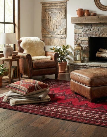 3' 10 x 6' 10 Hand Knotted Afghan Akhche Wool Rug