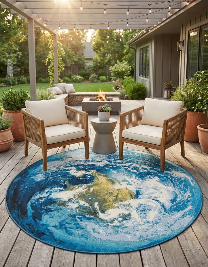 6' 1 x 6' 1 Easy-Clean Modern Indoor / Outdoor...