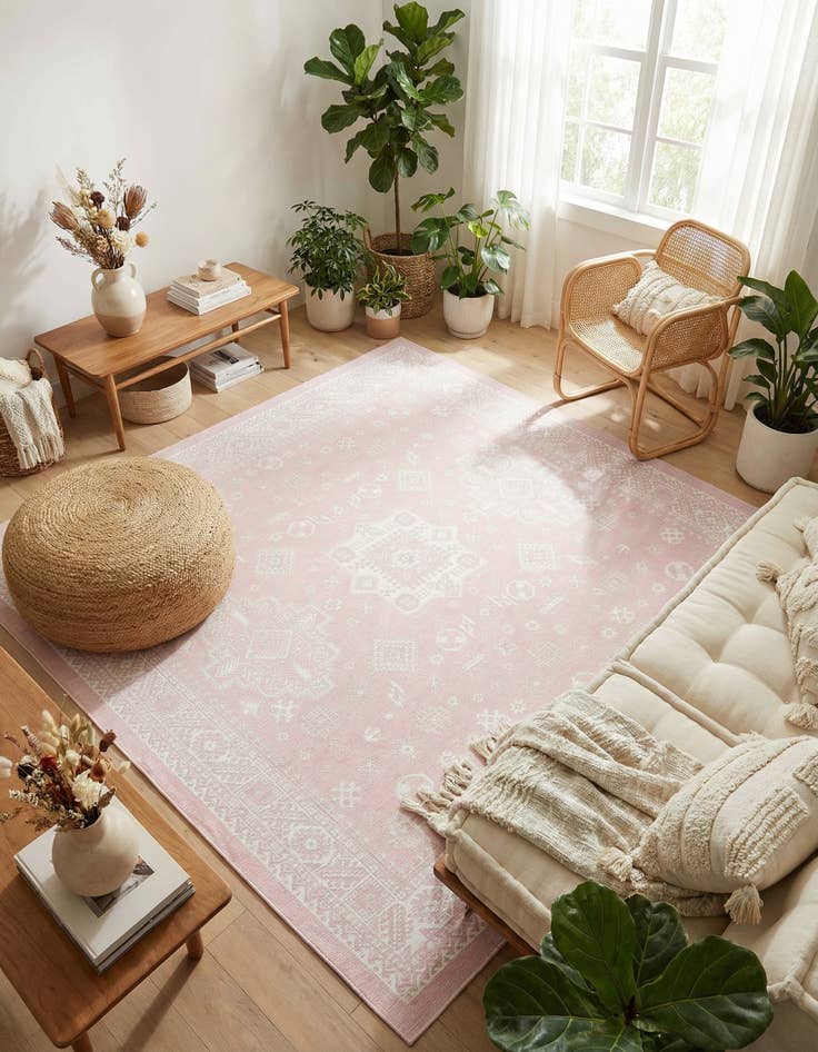 Detail image of  10' x 10'  Washable Aztec Indoor / Outdoor Square Rug