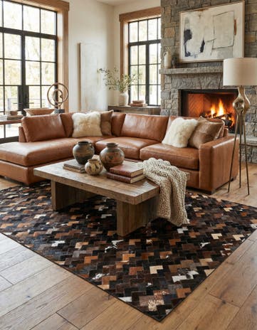 5' x 7' 11 Cowhide Stocks Rug