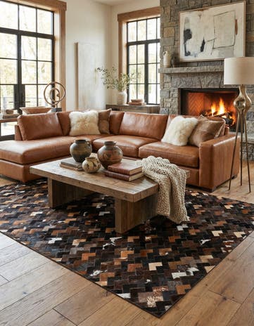 5' x 7' 11 Cowhide Stocks Rug